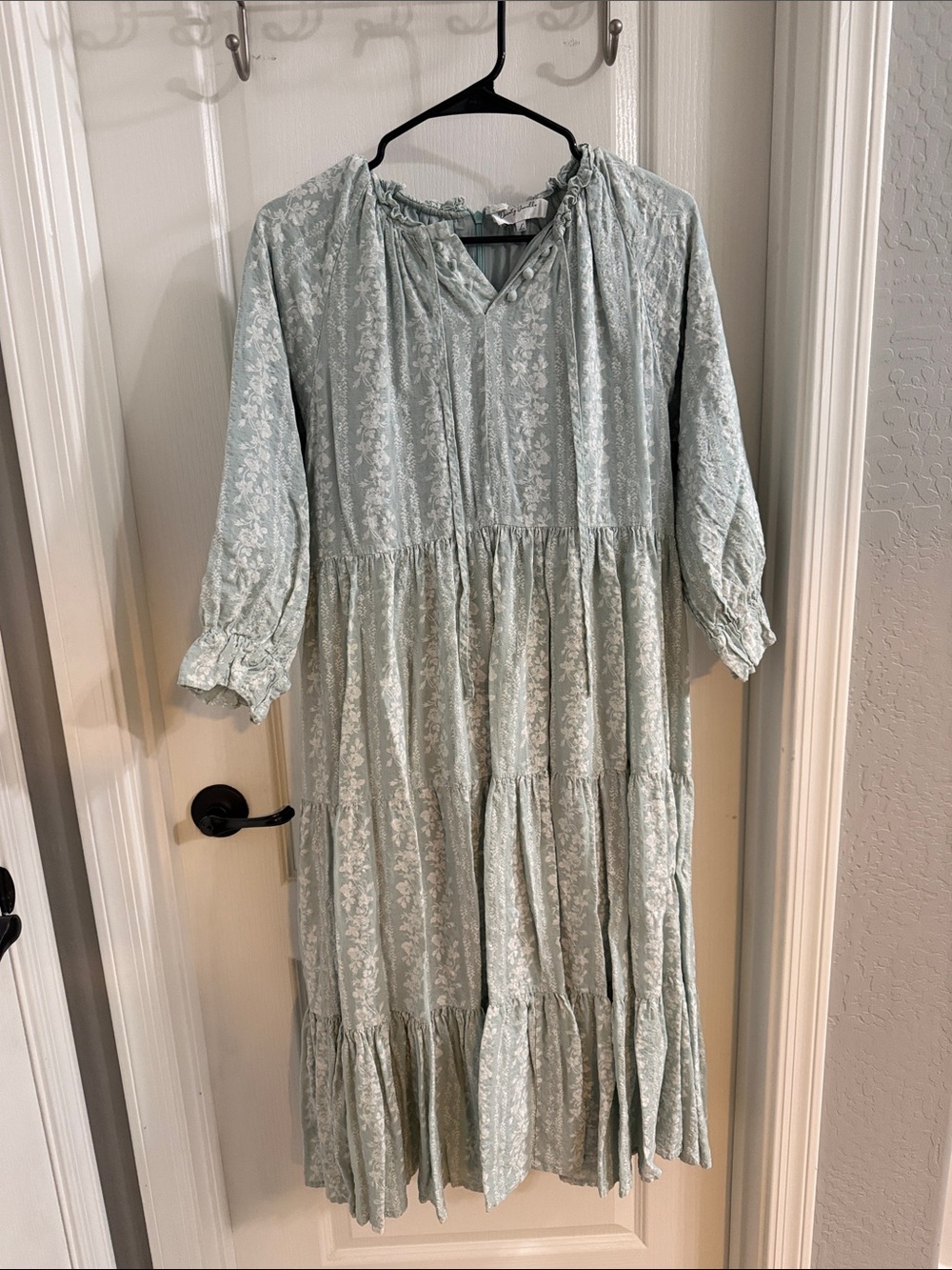 Dainty Jewells Sage Floral Tiered Midi Dress